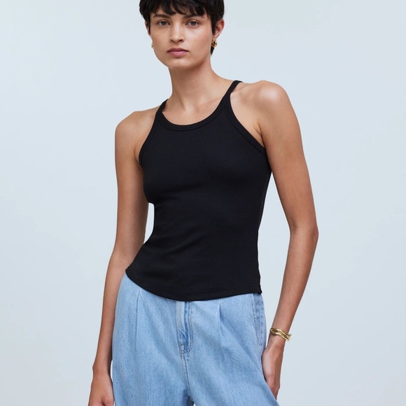 Madewell Supima Rib '90s Tank Black Size M - Picture 1 of 5